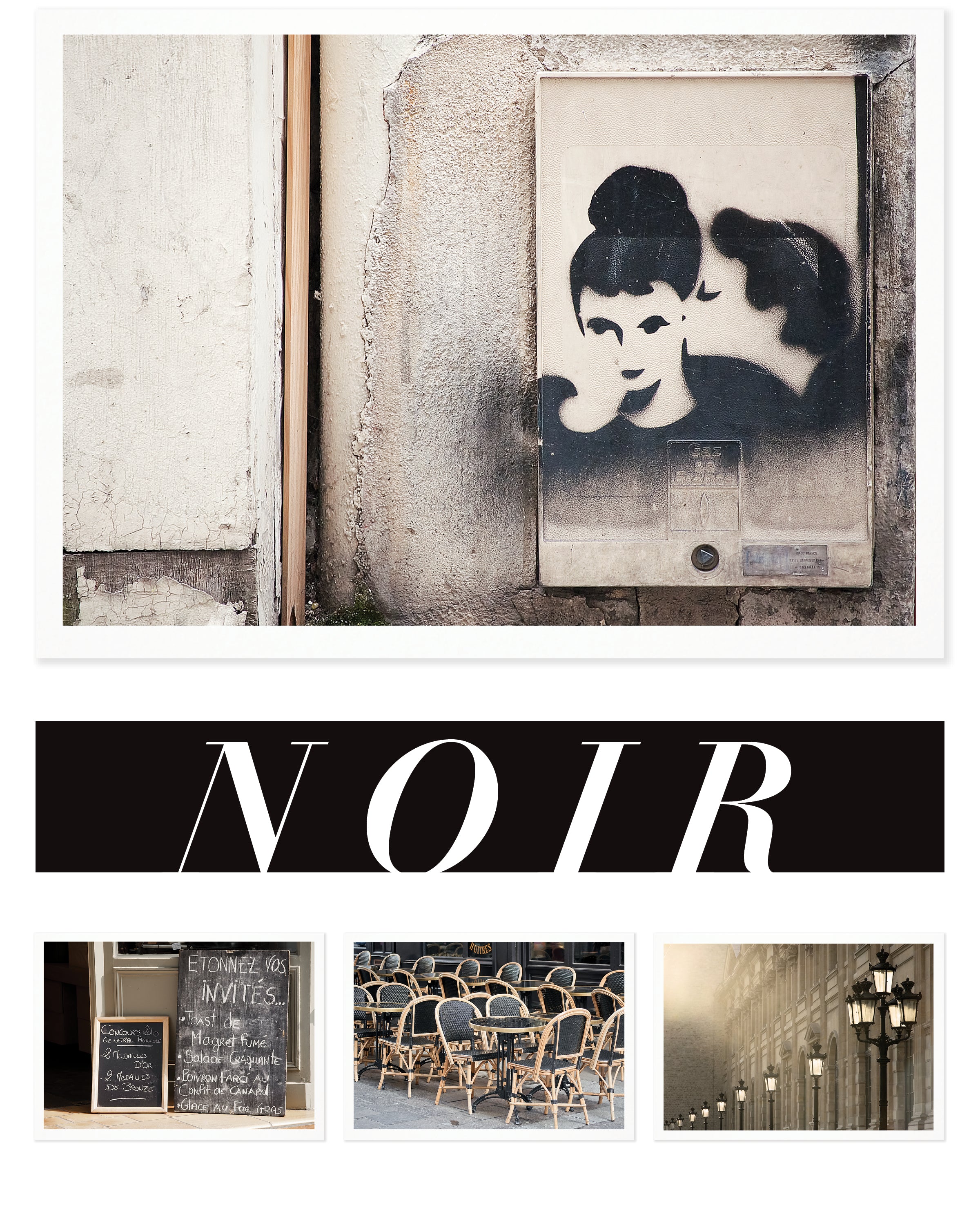 Paris in Black 5x7 Print Set