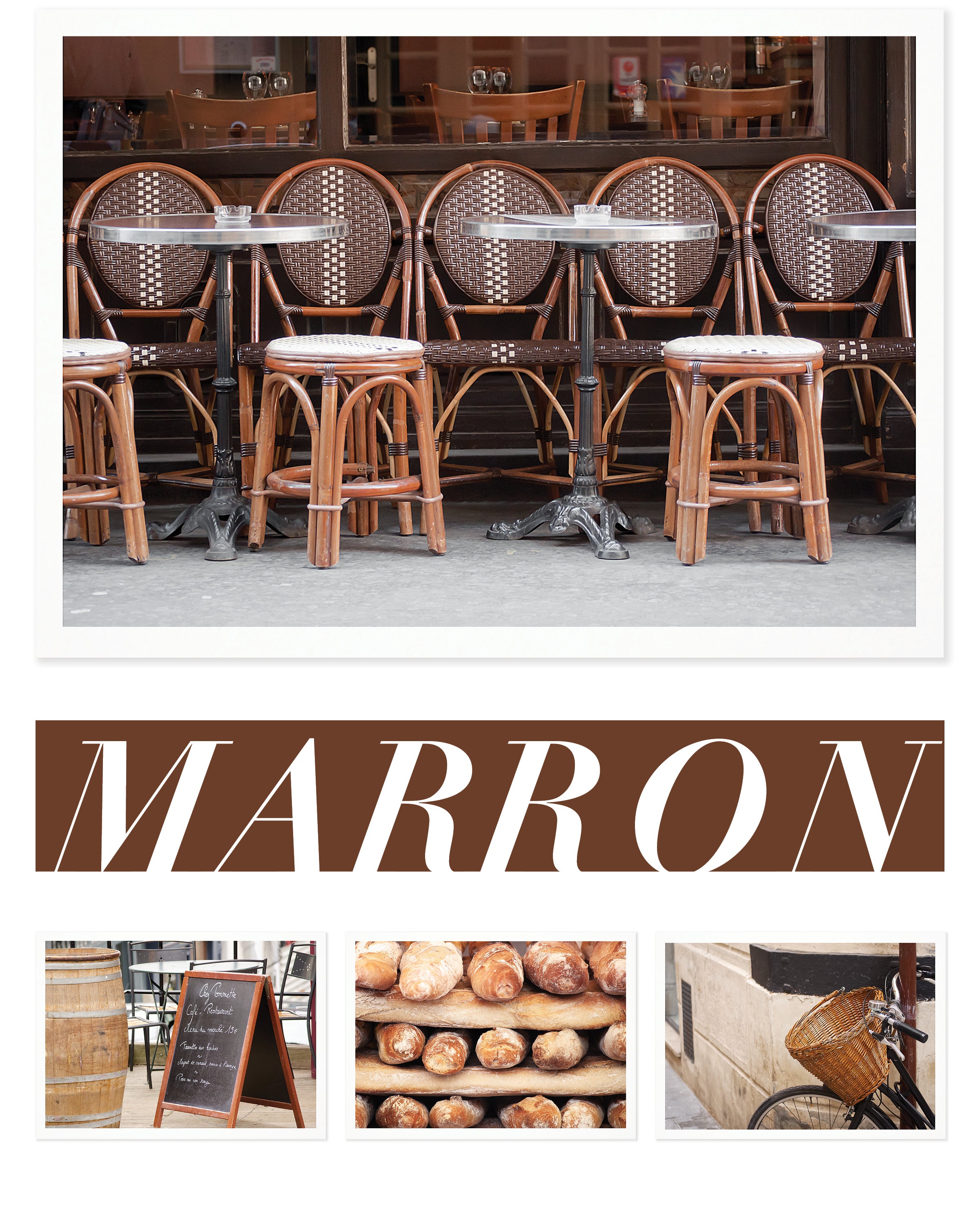 Paris in Brown 5x7 Print Set