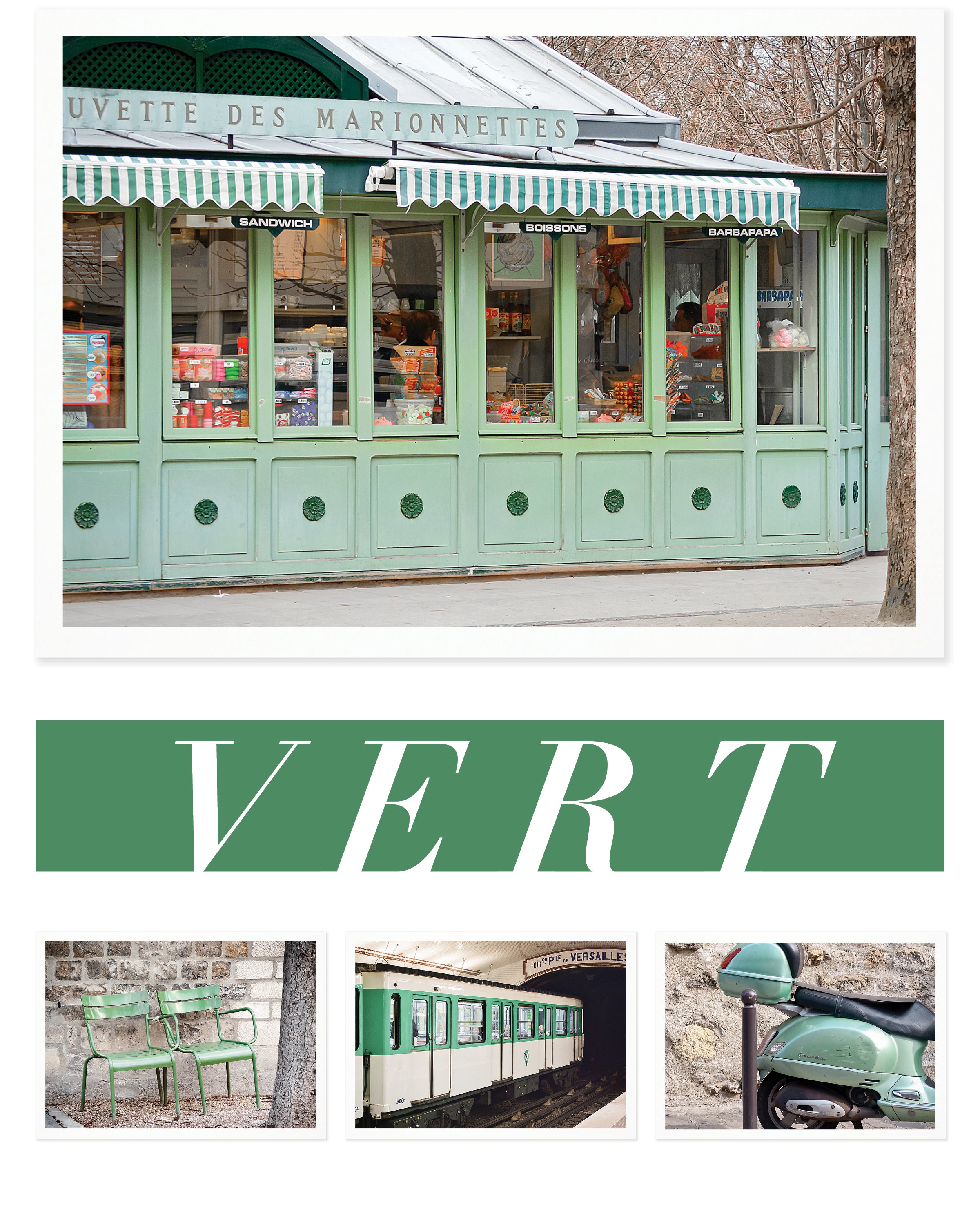 Paris in Green 5x7 Print Set