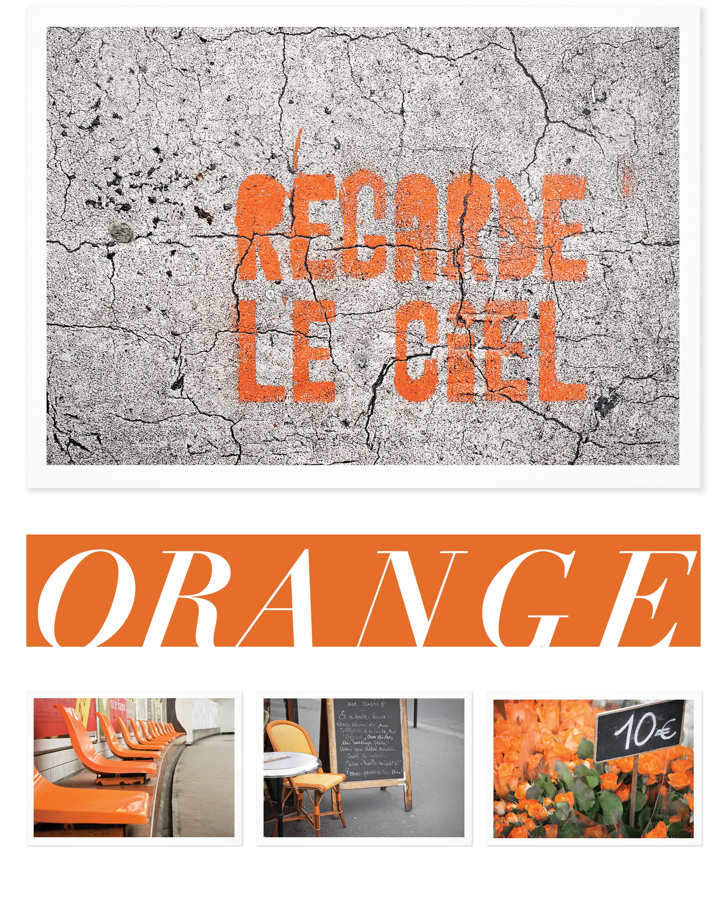 Paris in Orange 5x7 Print Set