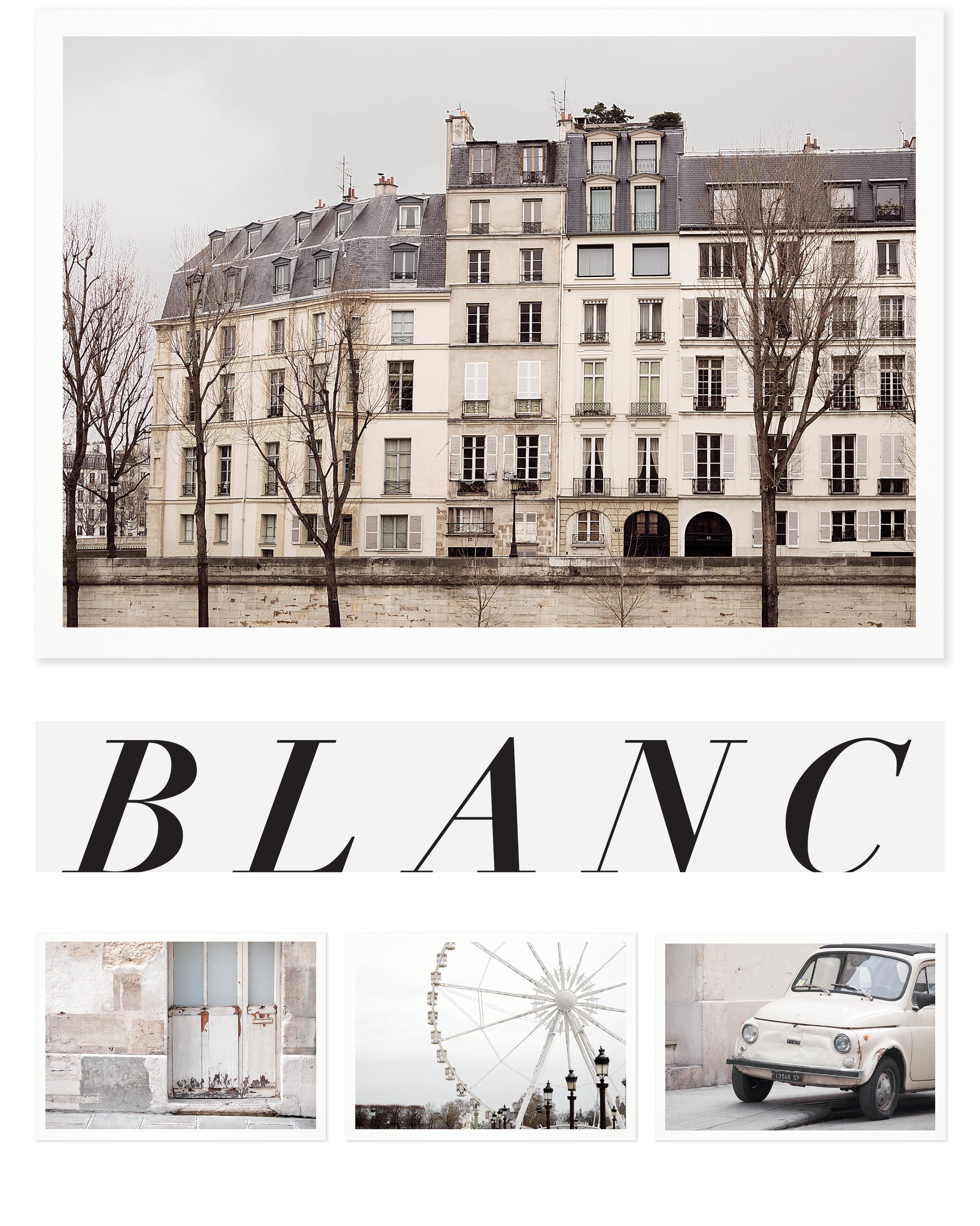 Paris in White 5x7 Print Set