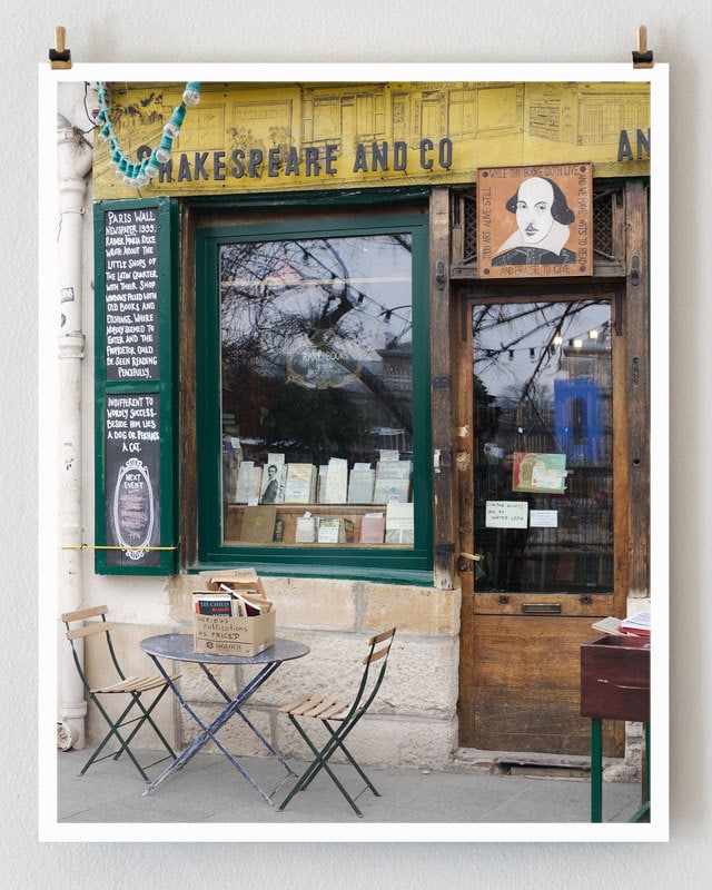 Paris Photography, Shakespeare and Co Paris Print Extra Large Wall Art Prints, Paris Wall Decor, Literary Gift for English Major
