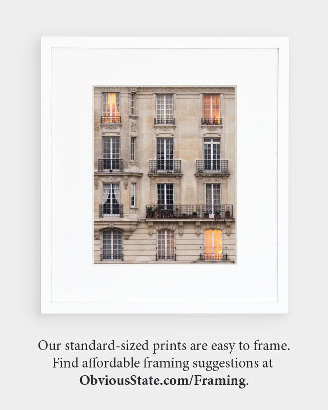Paris Photography, Sunset Windows Paris Print Extra Large Wall Art Prints, Paris Wall Decor, Apartment Art for Her