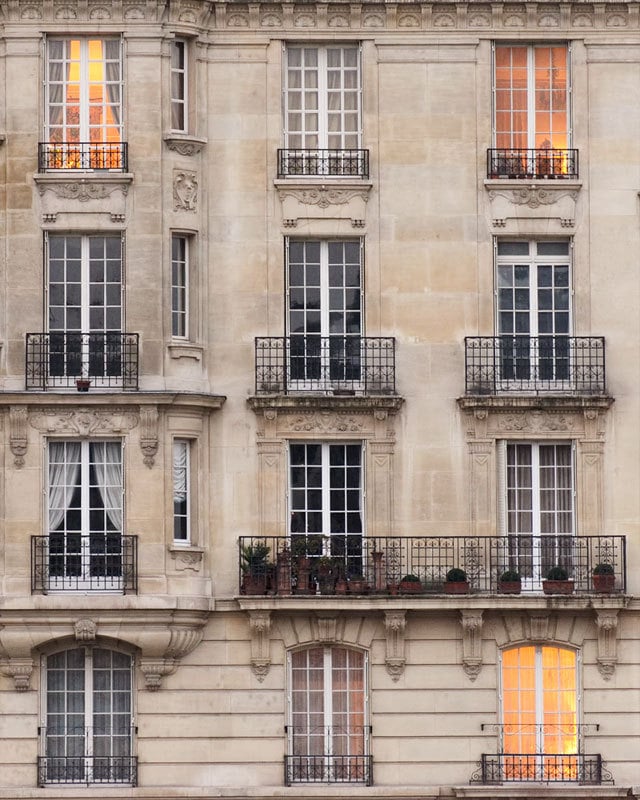 Paris Photography, Sunset Windows Paris Print Extra Large Wall Art Prints, Paris Wall Decor, Apartment Art for Her