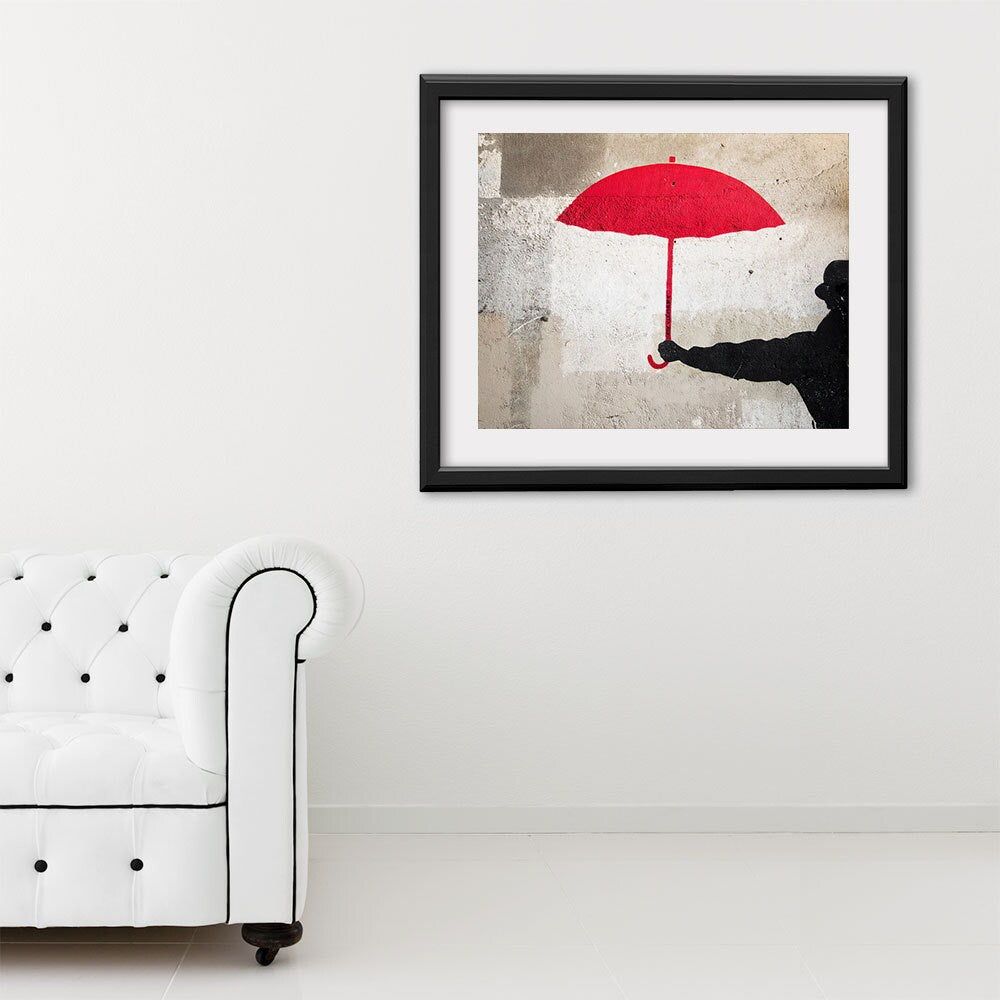 Paris Photography, Red Umbrella Paris Print Extra Large Wall Art Prints, Paris Wall Decor