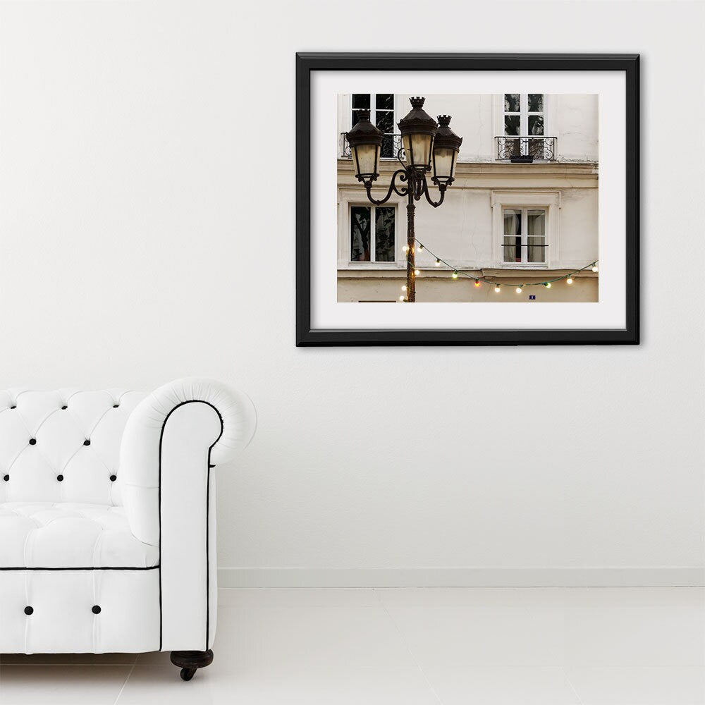 Paris Photography Twinkle Lights Paris Print Extra Large Wall Art Prints, Paris Wall Decor, Christmas Lights, Holiday Gift , String Lights