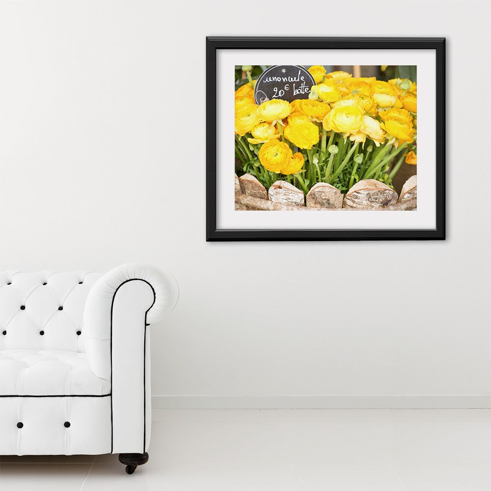 Paris Photography, Yellow Ranunculus Paris Print, Large Art Print Fine Art Photography, Yellow Wall Art for College Student Gift