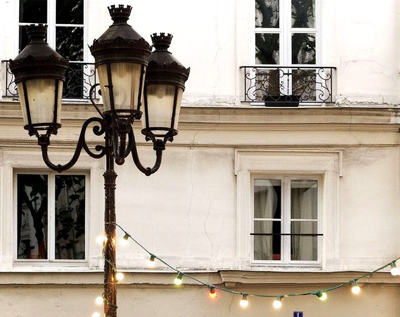 Paris Photography Twinkle Lights Paris Print Extra Large Wall Art Prints, Paris Wall Decor, Christmas Lights, Holiday Gift , String Lights