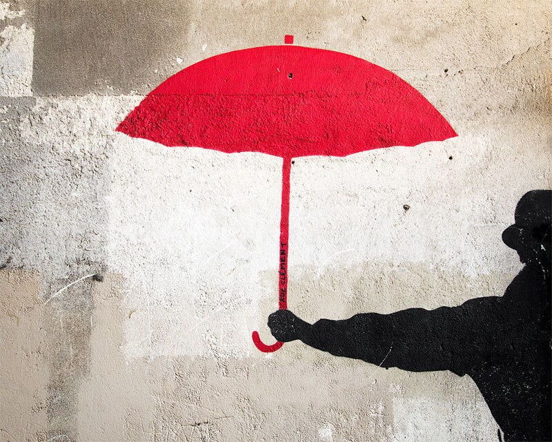 Paris Photography, Red Umbrella Paris Print Extra Large Wall Art Prints, Paris Wall Decor